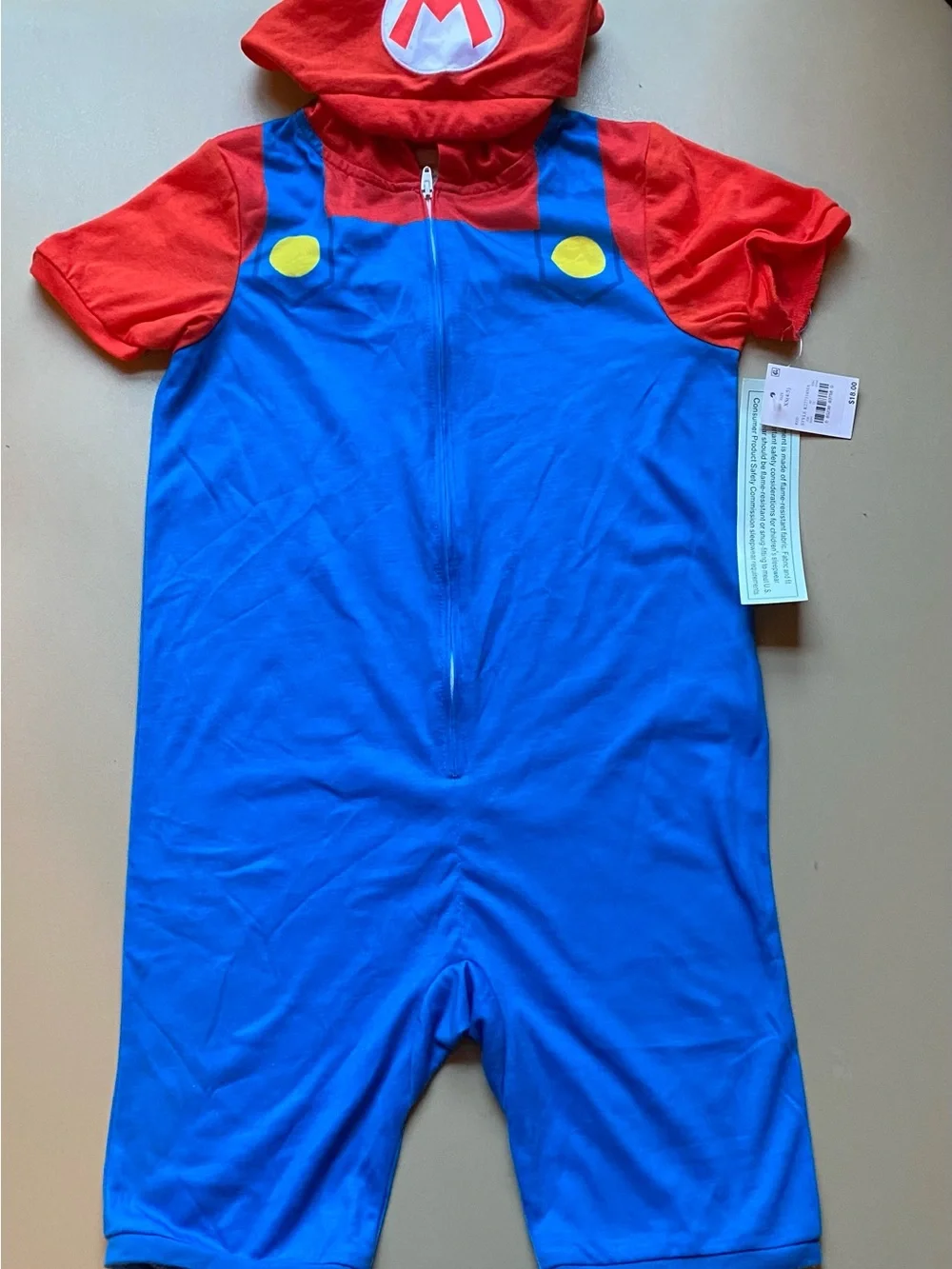 New Halloween Super Mario Hooded Costume (Or Sleepwear per Tag) Kids XS 4/5